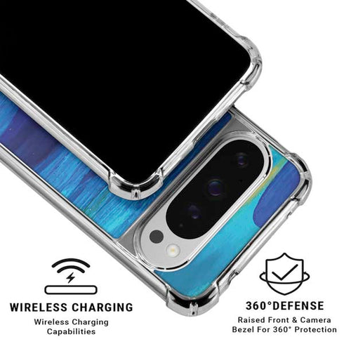 Ocean Blue Brush Stroke by Etta Vee Google Pixel 10 Pro XL Clear Case
